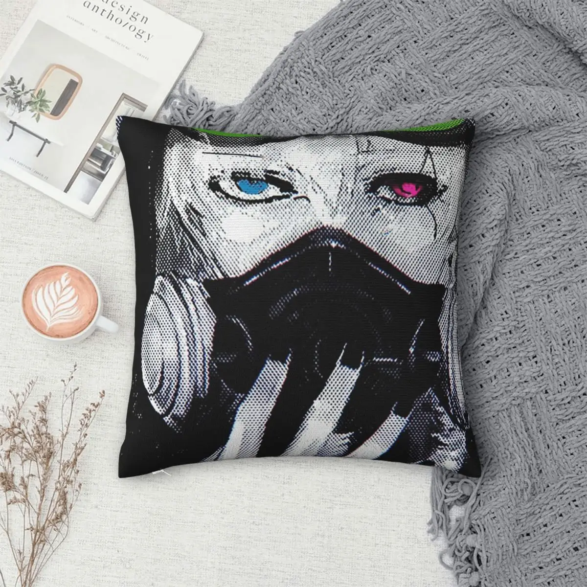 Tokyo Ghoul Anime Kaneki Ken Square Pillowcase Cushion Cover Pillow Case Throw Pillow Cover for Home Sofa Living Room