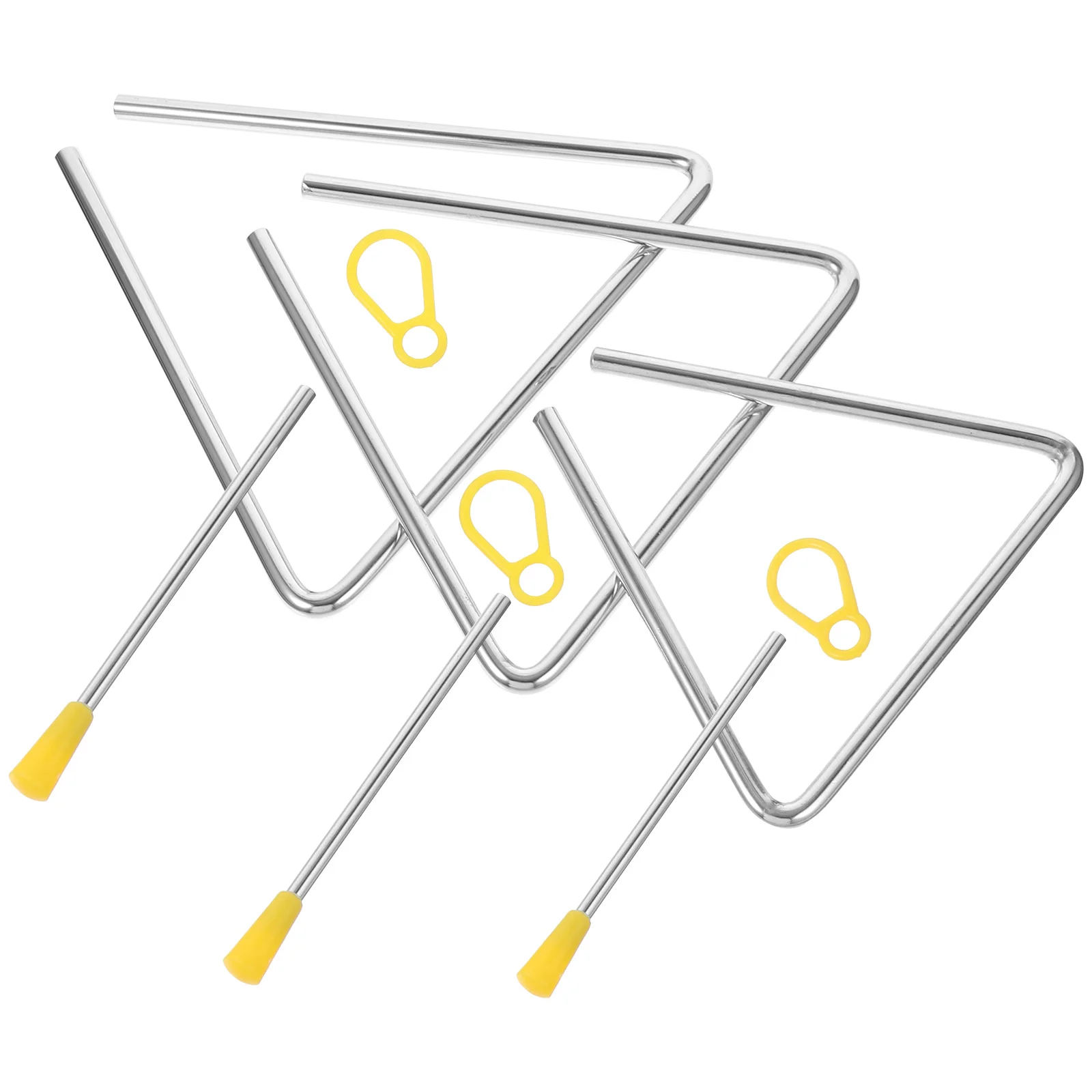 

3 Sets Triangle Iron Teaching Aids Instruments Music Musical Small Percussion Hand for Adults Metal Child