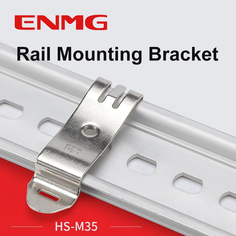 ENMG Standard DIN35mm rail mounted power switch snap-on fixing bracket manganese steel nickel plated M4 screw mounting Universal