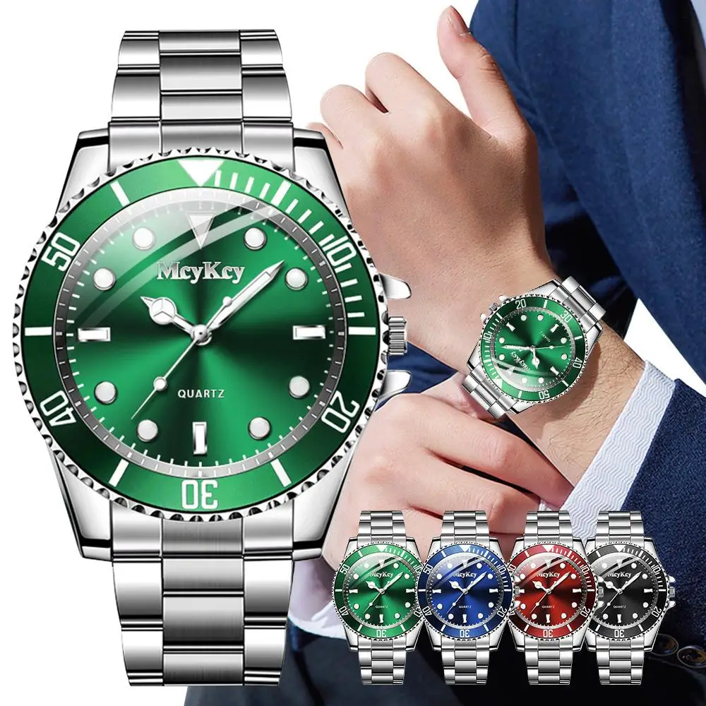 Hot Sale Green Aqua Ghost Watch Men's Steel Strap Sport Quartz Wristwatch Men's Gift