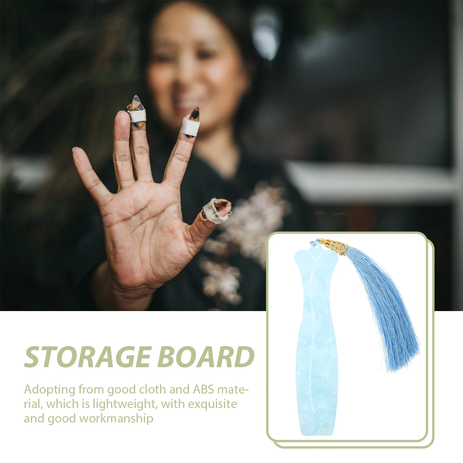 

Vintage Portable Pipa Nail Storage Board Guzheng Pick Organizer Lightweight Small Holder for Musical Instrument Nails