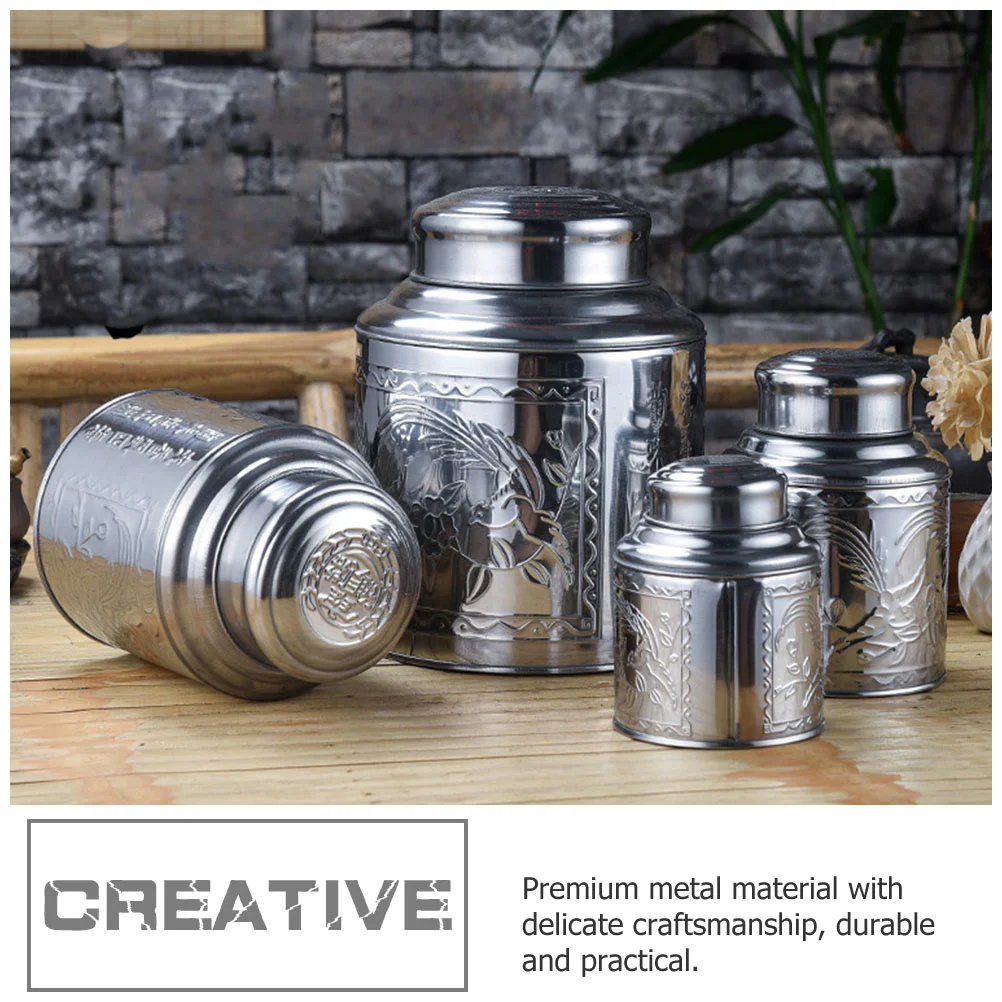 Metal Tea Women's Flour Container Storage Jars Stainless Steel Portable Can