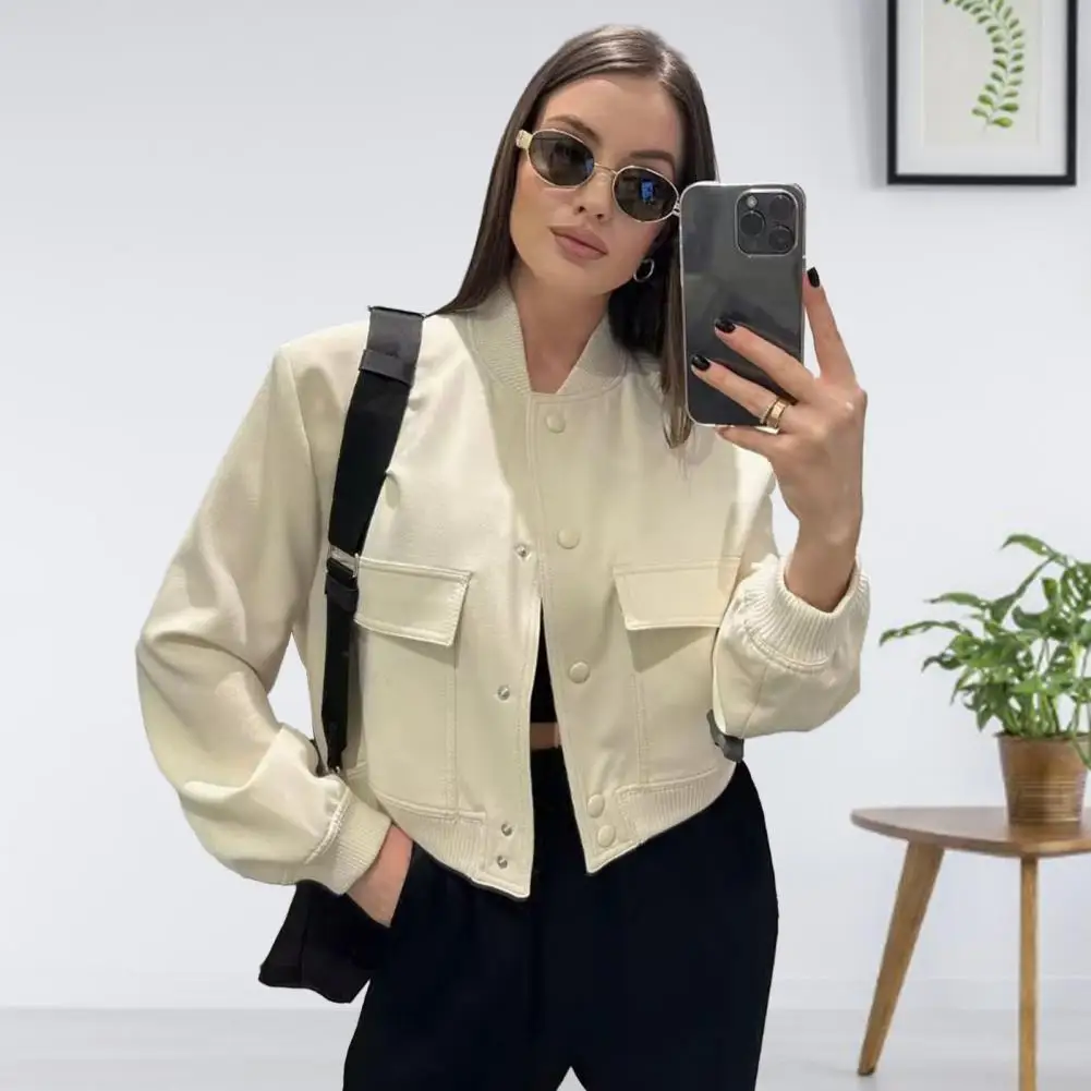 Koreanische Mode Frau Jacken für Frauen 2023 Frühling Herbst weibliche Langarm Mäntel Damen große Taschen Jacke Oberbekleidung