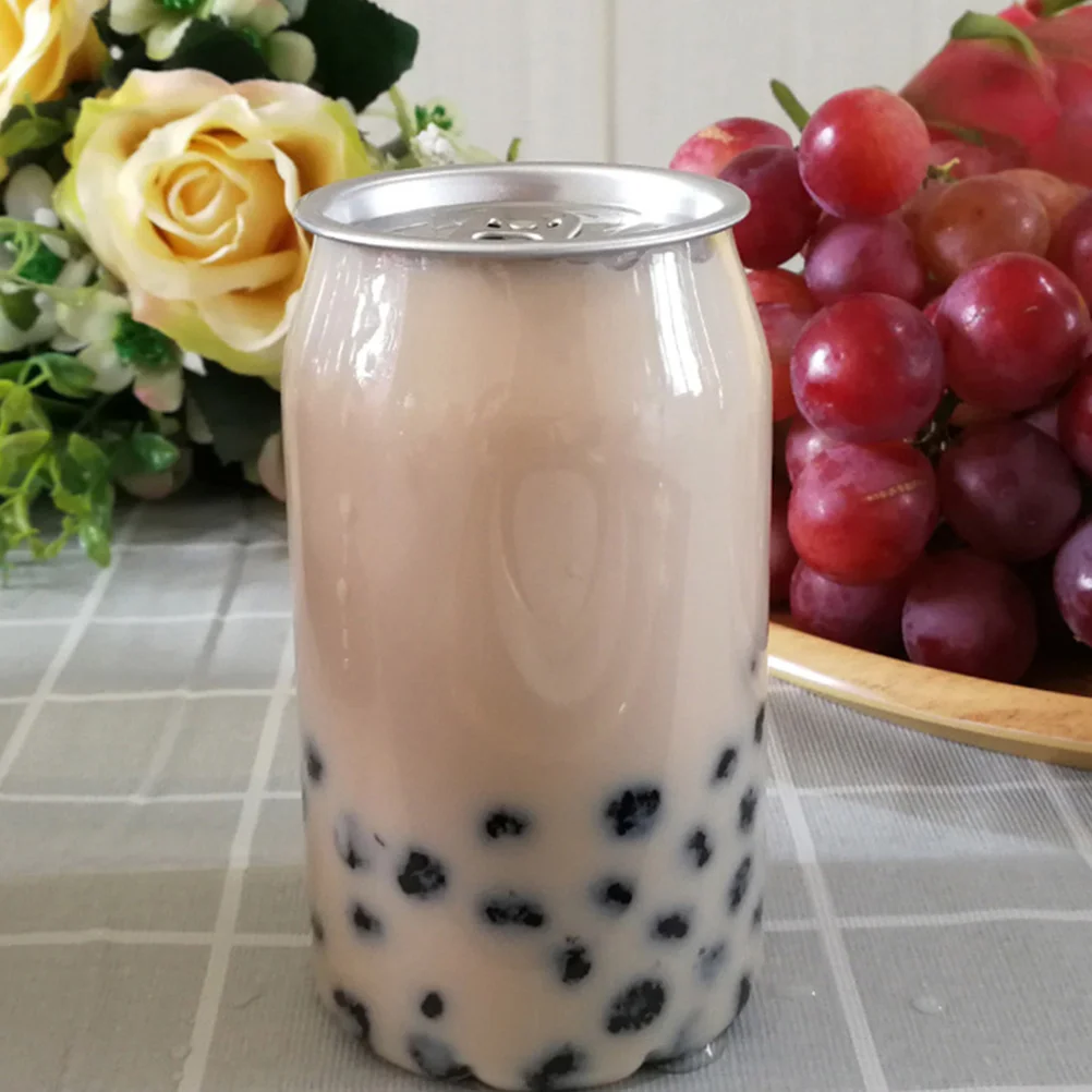 

10 Pcs Canned Milk Tea PET Empty Bottles Stylish Coffee Dessert Storage Packing Food Containers