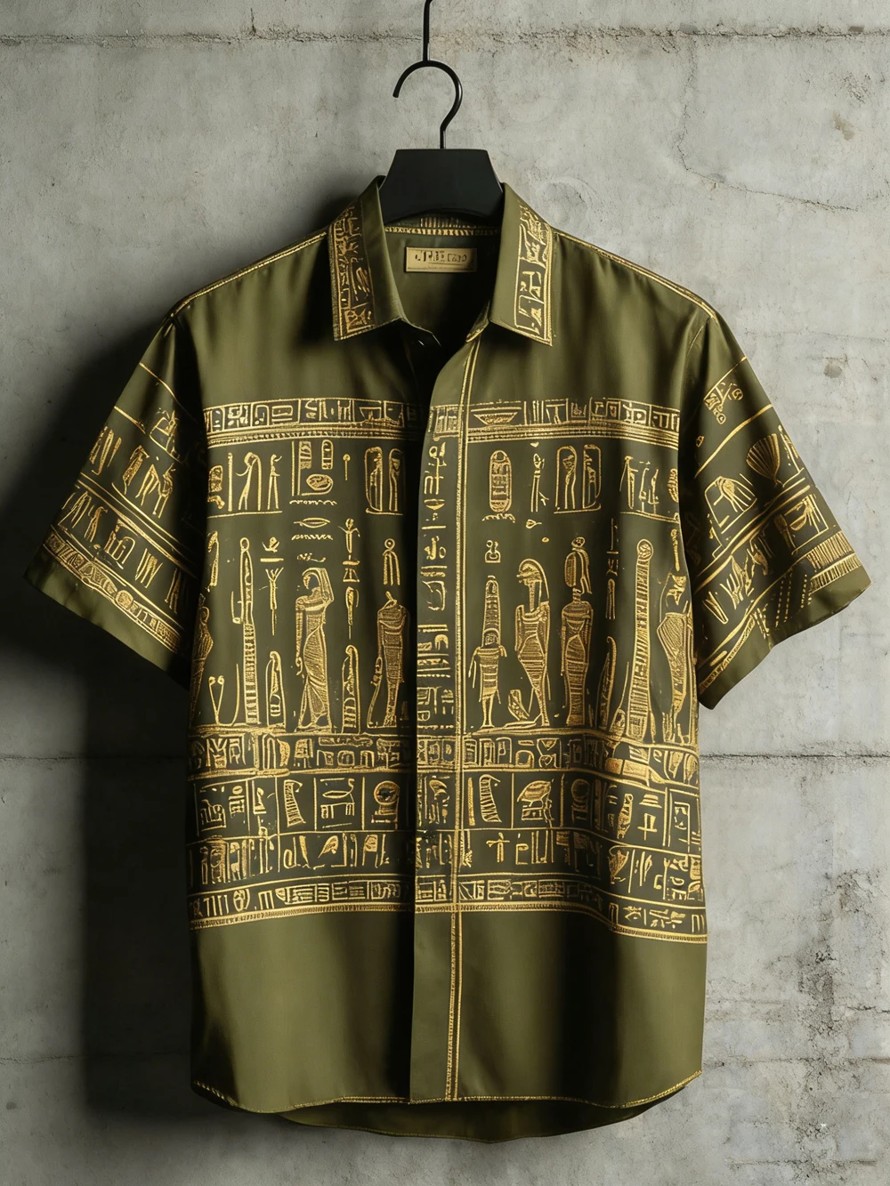 Chemise à manches courtes de style égyptien vintage à motif floral, chemise ample pour homme, haut léger d'été