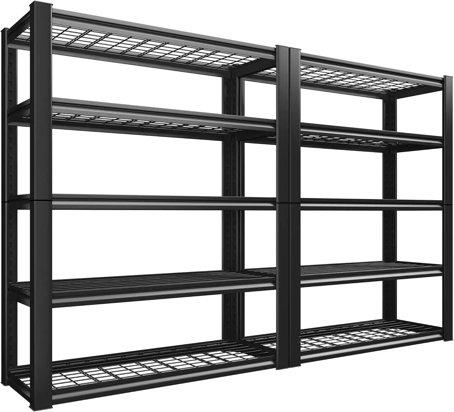 

Heavy Duty Shelving Adjustable 5 Tier Metal Shelves for Storage Rack,Garage Shelves Utility Shelf 2PC,72" H*35.5" W*16" D