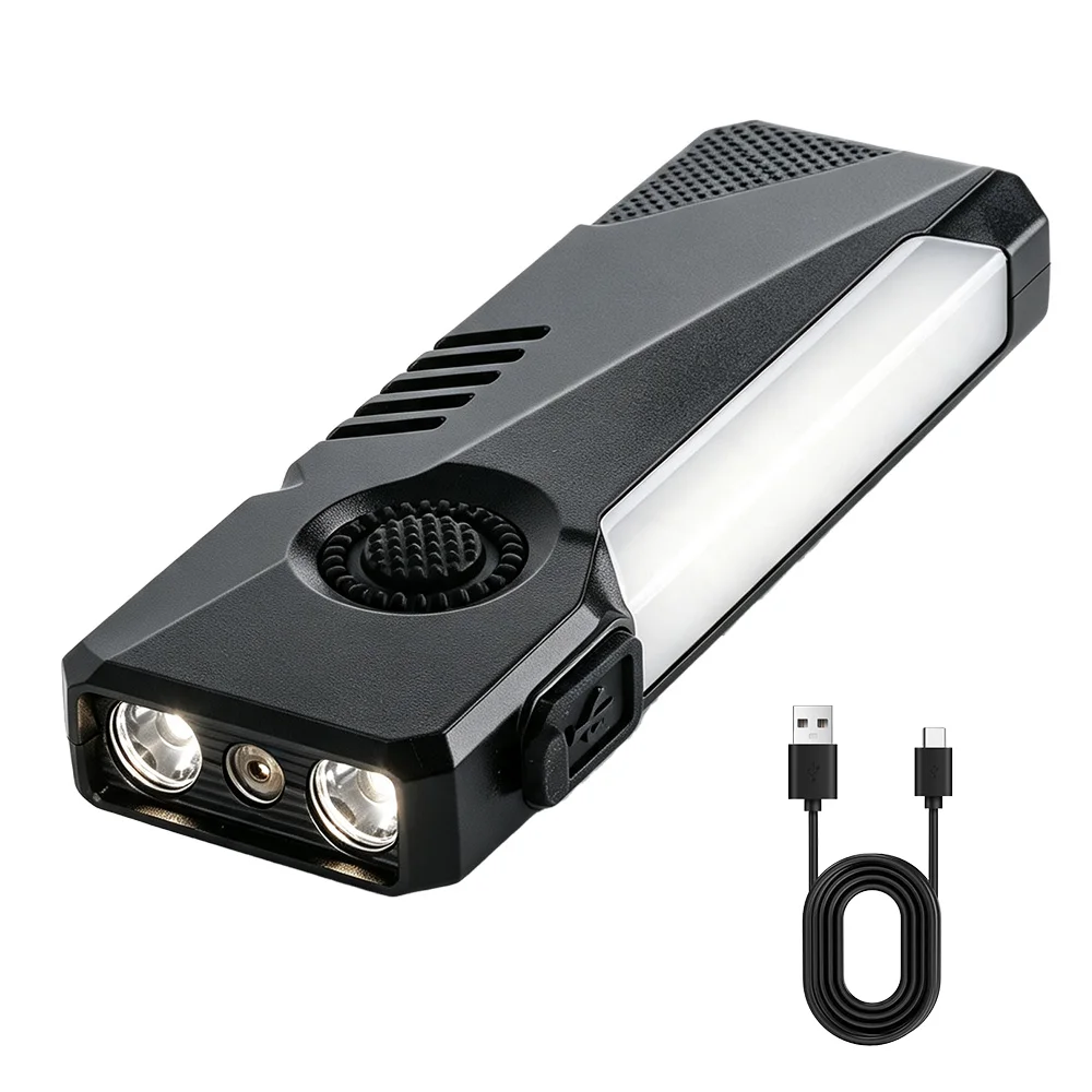 BORUiT Portable LED Flashlight 450LM RGB 365nm UV Torch Type-C Rechargeable Flashlight Magnetic Work Light Camping Fishing Torch