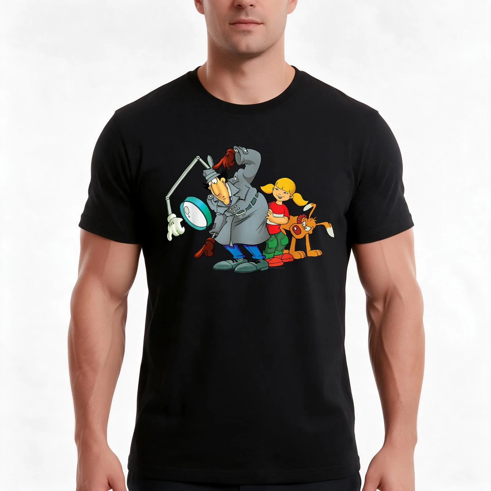 Inspector Gadget Adult 07 T-Shirt, Summer Casual Cotton Tee, Oversized Streetwear Tops, Vintage Graphic Print, Unisex Men Women