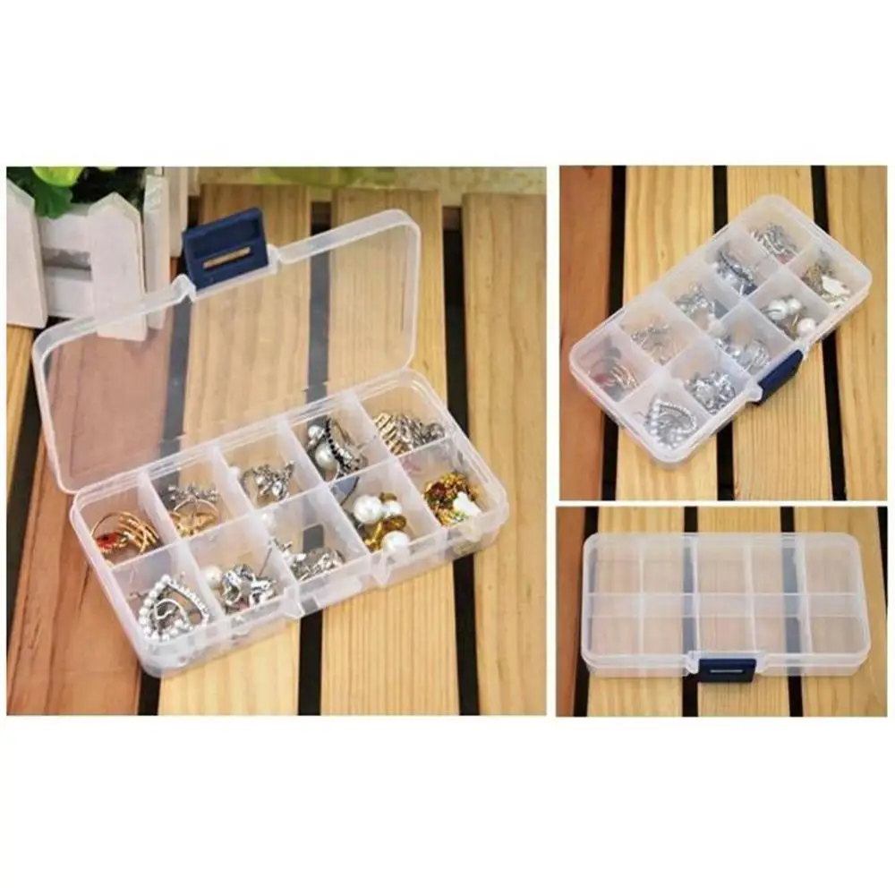 Clear 10/15/24 Grids Jewelry Storage Box Durable Portable Sturdy Pills Organizer Holder Case Container Емкости Для Хранения