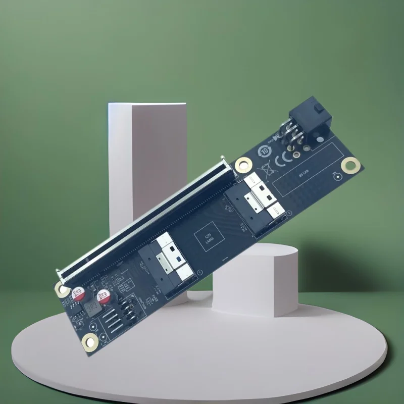 

Плата расширителя SFF-8654 в PCI Express X16 Slim SAS в PCIE 5.0 16X конвертер с 6-контактным источником питания для видеокарты графического процессора