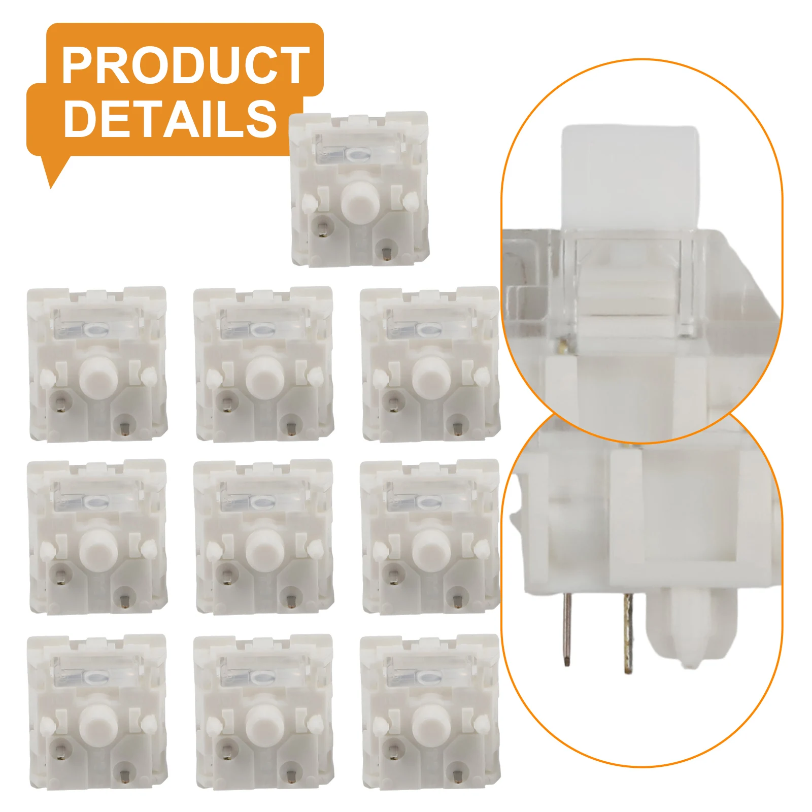 10XTTC V2 Mechanical Keyboard Switches RGB Silent Linear with Double Silent Structure and Prelubrication for MX Keycaps