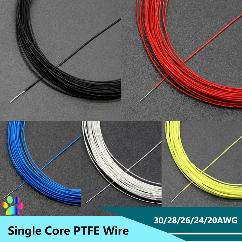 2/5/10/20M Single Core PTFE Wire FEP Insulated Silver Plated High Purity OFC Copper Cable HiFi Audio Speaker Headphone Cable