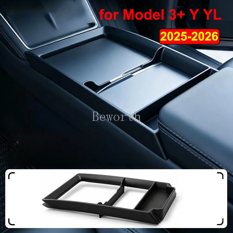 Image of Für 2026 Tesla Model 3 Y YL Juniper Mittelkonsole Ladepad Silikon Anti-Rutsch Zentralsteuerungs-Schutzabdeckung Rahmen