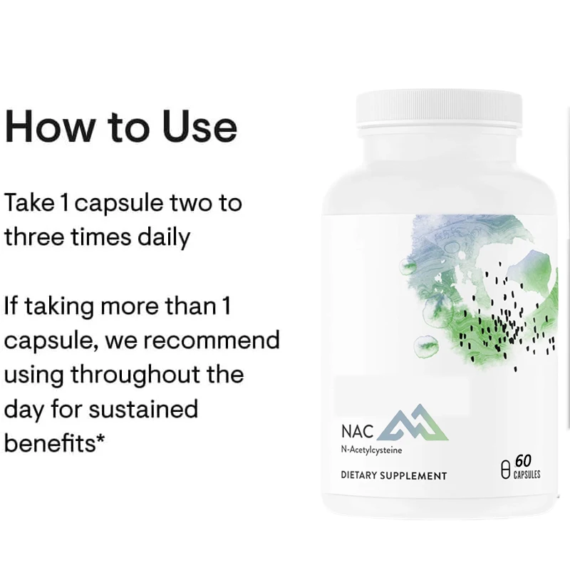 Acetylcysteine 500mg supports respiratory health and immune function; 60 capsules to promote liver and kidney detoxification