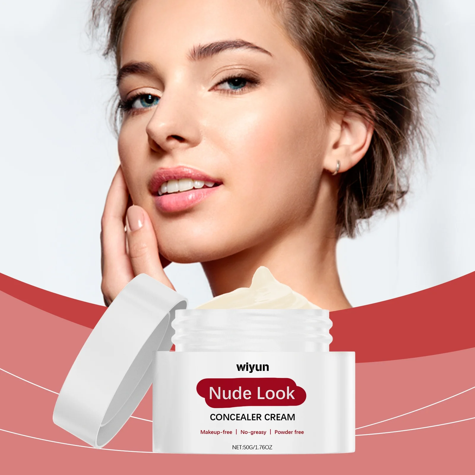 كريم أساس مرطب للمكياج عاري، كريم أساس، خافي عيوب البشرة، خفيف، ناعم، يسيطر على الزيت، مرطب ومرطب #1