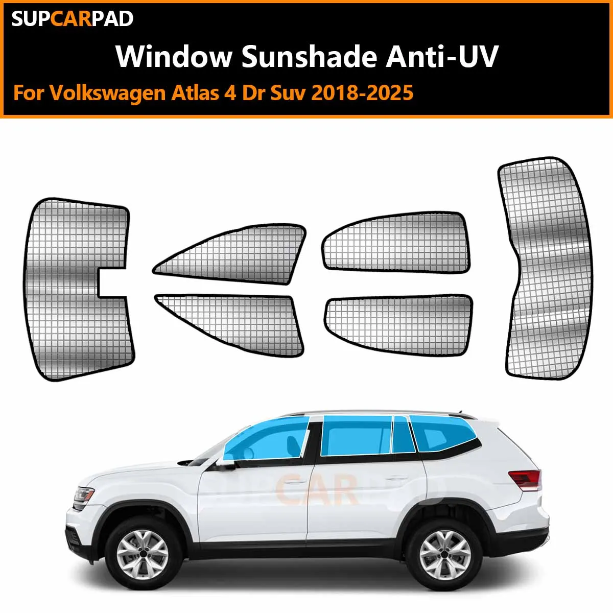 For Volkswagen Atlas 4 Dr Suv 2018-2025 Custom Car Window Sunshade Anti-UV Car Sun Window Visors Sunshade Covers Accessories