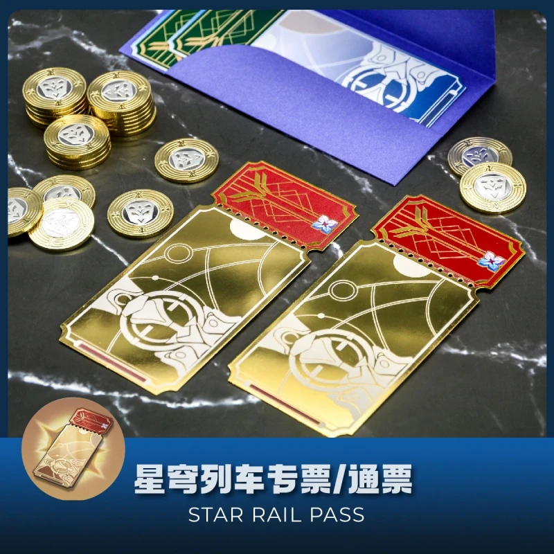 Anime Honkai:Star Rail Quality Metal Ticket Cosplay Props Star Rail Pass/Special Pass Bookmark Postcard for Fans Gift Collection