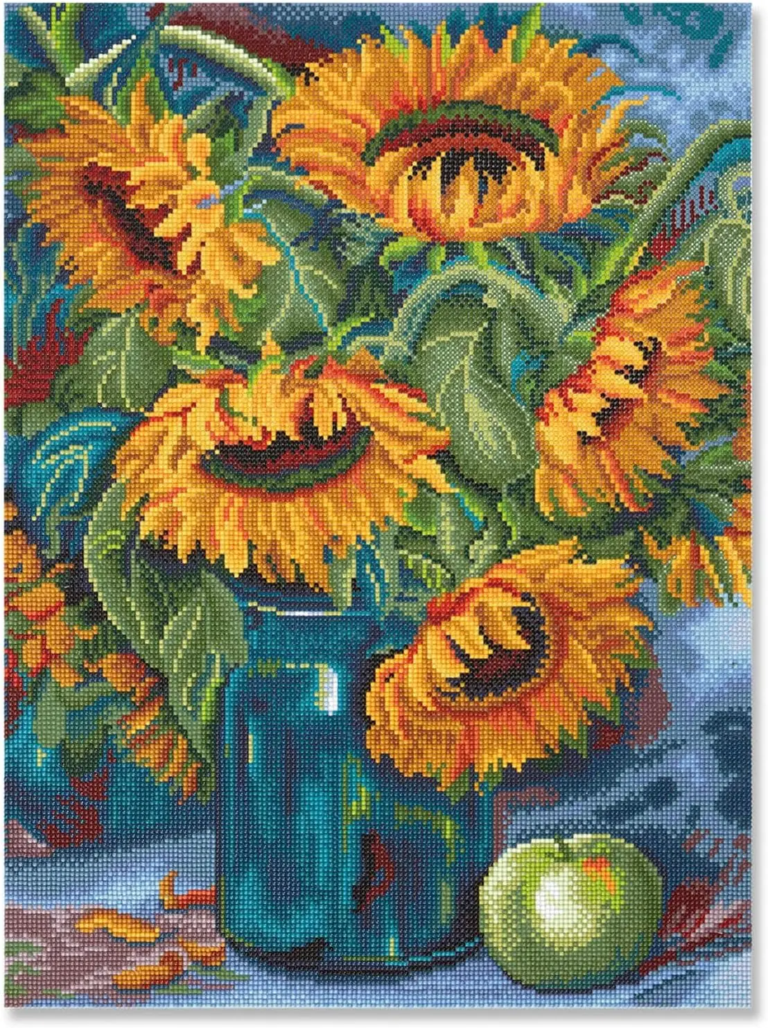 Sunflower Bouquet Painting Diamond Art Kit - Full Drill with Gems & Tools, 18" x 24" Canvas, 6 Pack