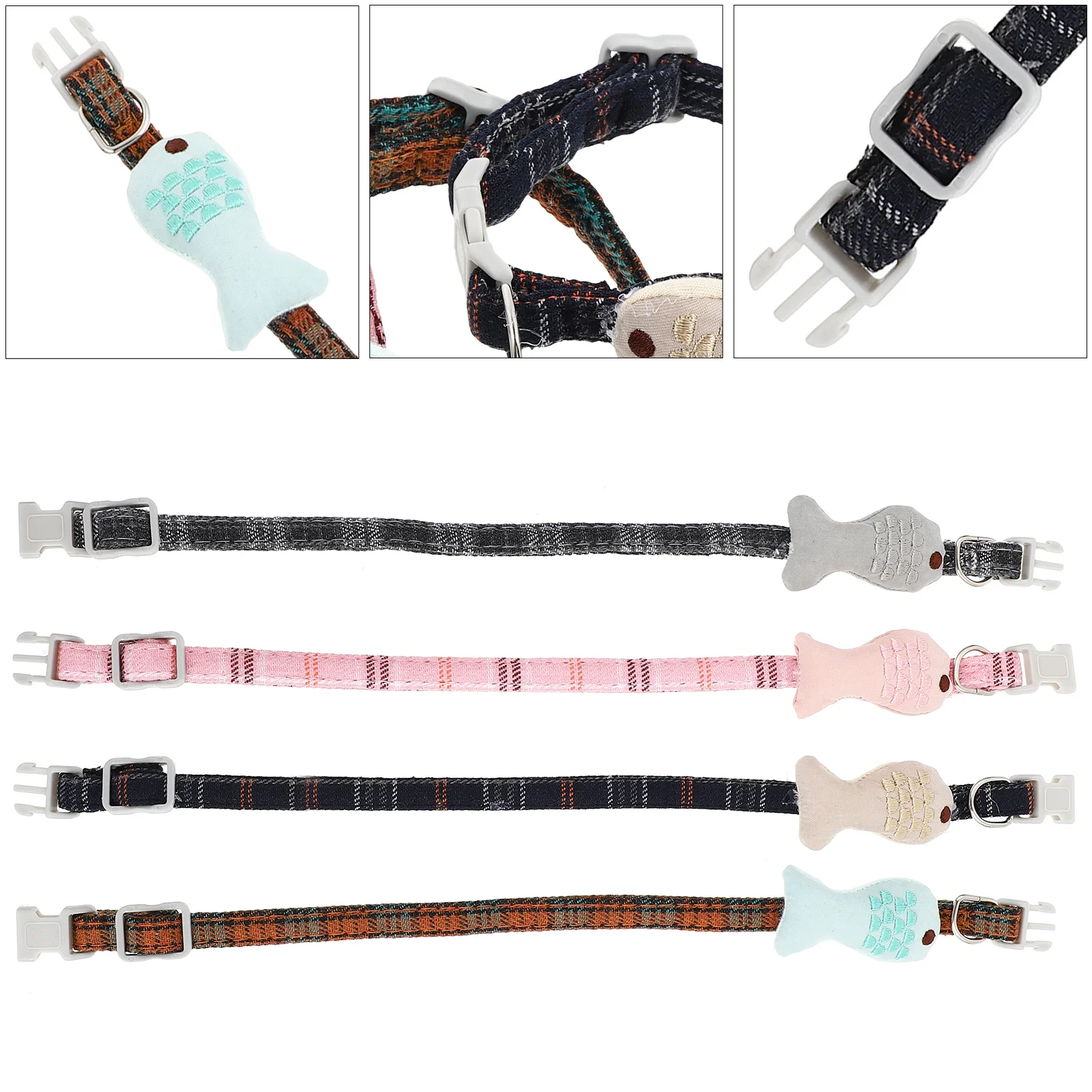 

4Pcs Cartoon Collar Adjustable Stylish Pet Collar Accessories Cute Decoration for Daily Wear Holiday Party Puppy Dog