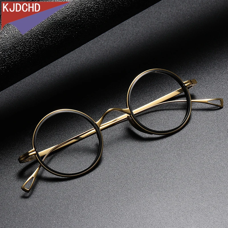 

Acetate Titanium Glasses Frame Men women Vintage Round Prescription myopia Eyeglasses frames Optical Spectacles Korean Eyewear