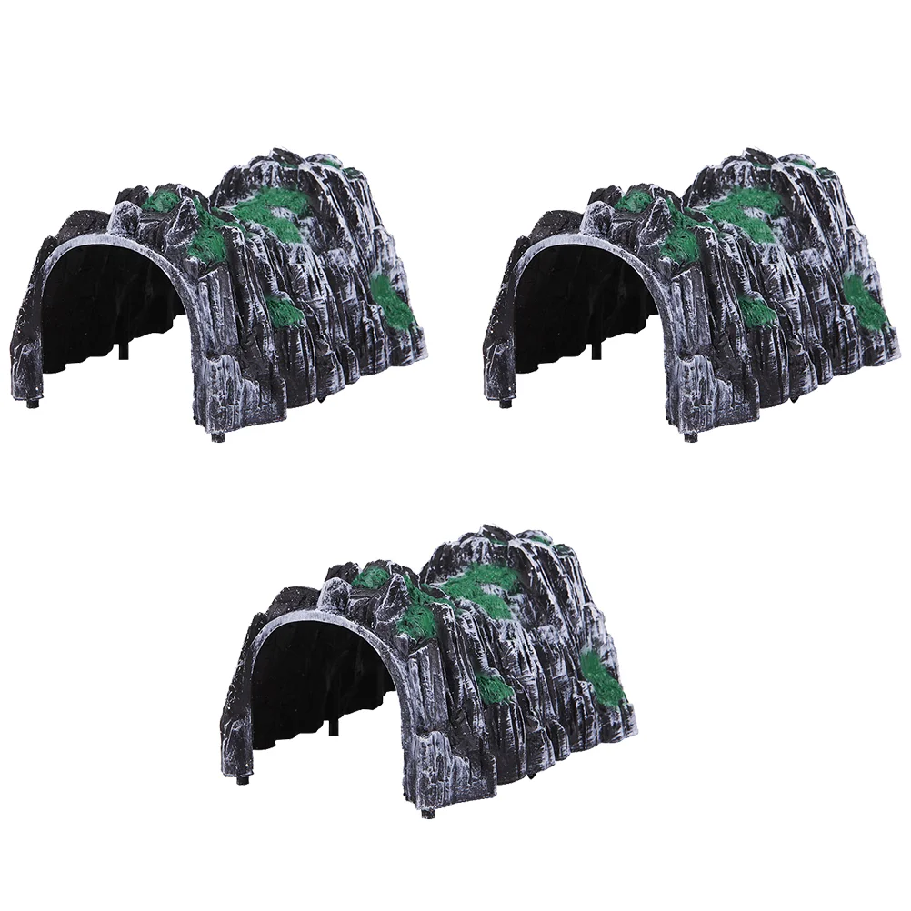 

3 Pcs Miniature Tunnel Rockery Simulated Cave Scene Model Toys for Girls Train Tunnels Child