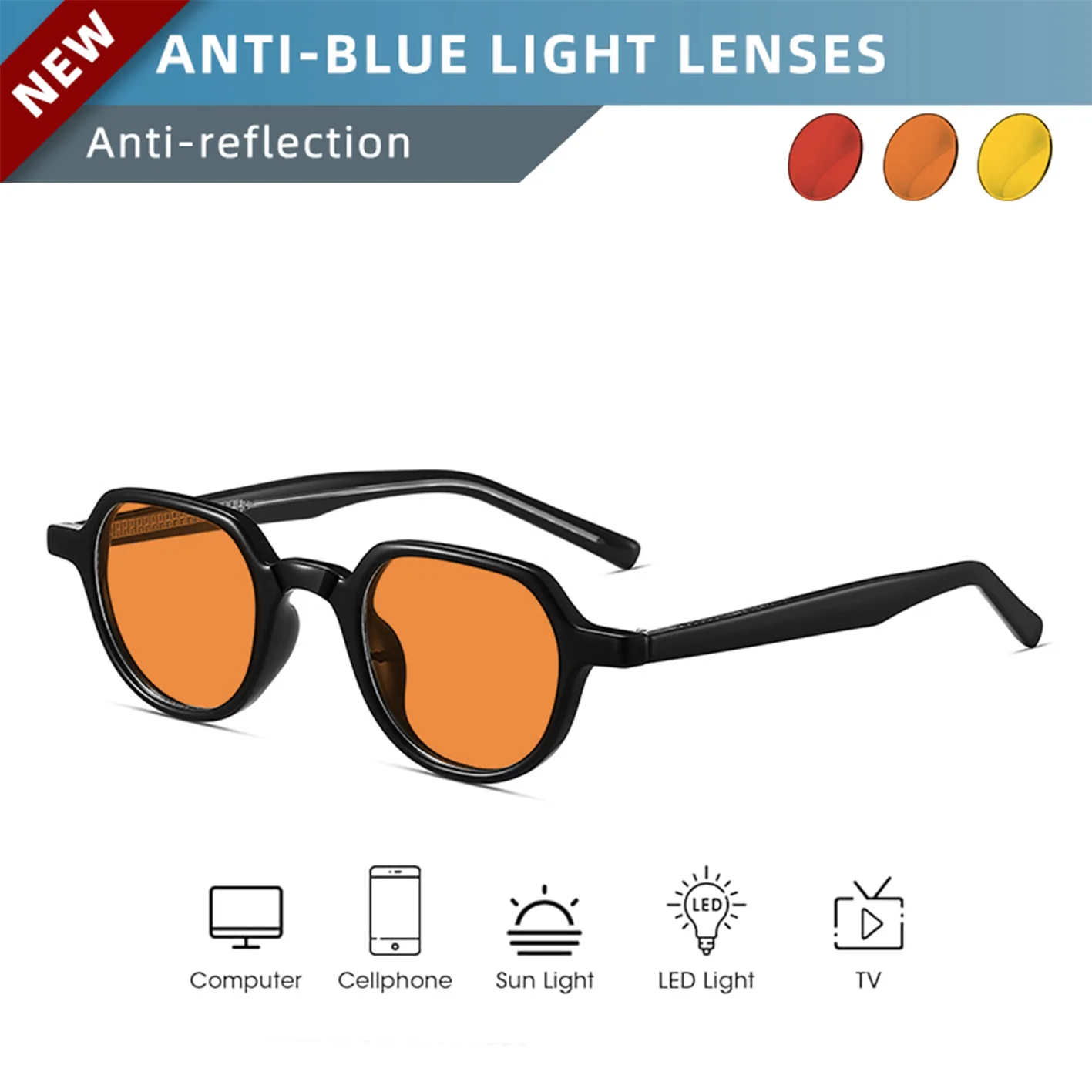 OKH Circadian Eyewear Deep Sleep Glasses Red Yellow Lens Biohacking Glasses Ease PC Eye Strain Regulate Natural Melatonin Output