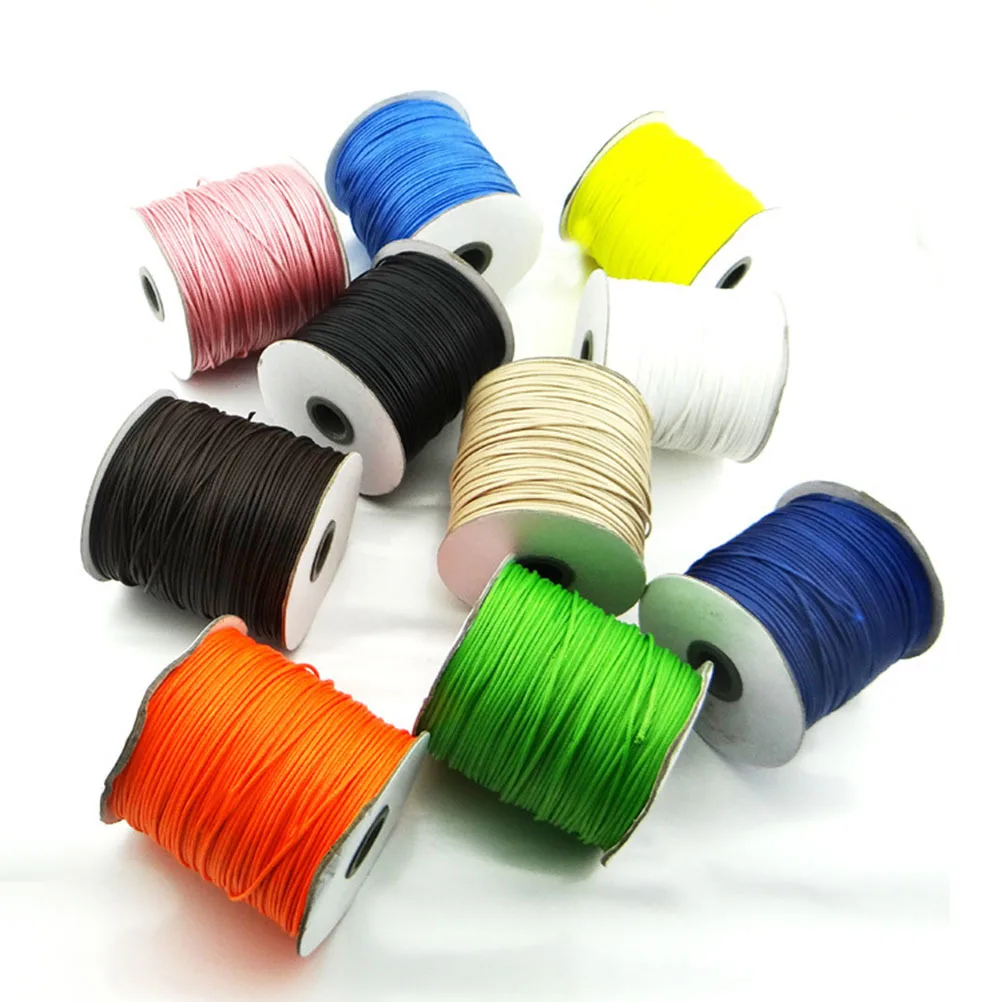 1 لفة 1 مللي متر 160 متر أسود مشمع البوليستر الحبل لصنع المجوهرات الحرفية Diy بها بنفسك الديكور سلسلة الحياكة الموضوع الإكسسوارات #4