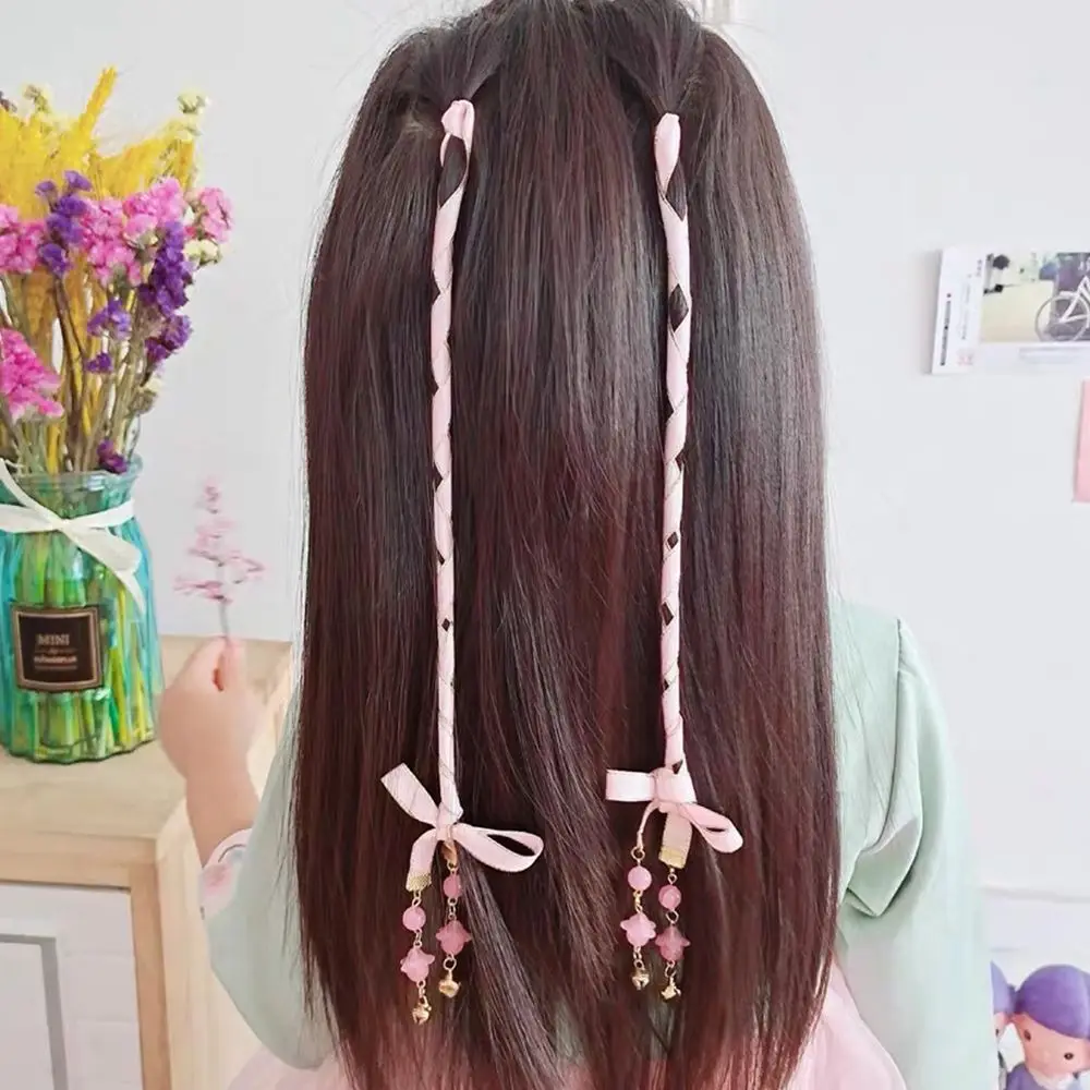 1Pc Cute Unique Ancient Style Cloth Hair Wear Children Chinese Han Clothes Accessories Creative Braided Decoration