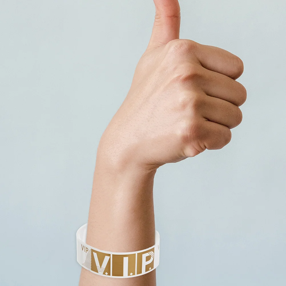 100 Pcs Water Proof Party Wristband Child Arm Bands Paper Wristbands for Events Synthetic Bracelet