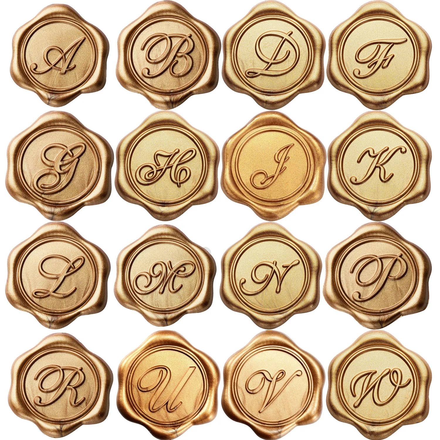 25pcs Initial Alphabet Adhesive Wax Seal Stickers, Letter (A B D F G H J K L M N P R U V ) Wax Seal Stamp Stickers Envelope Seal