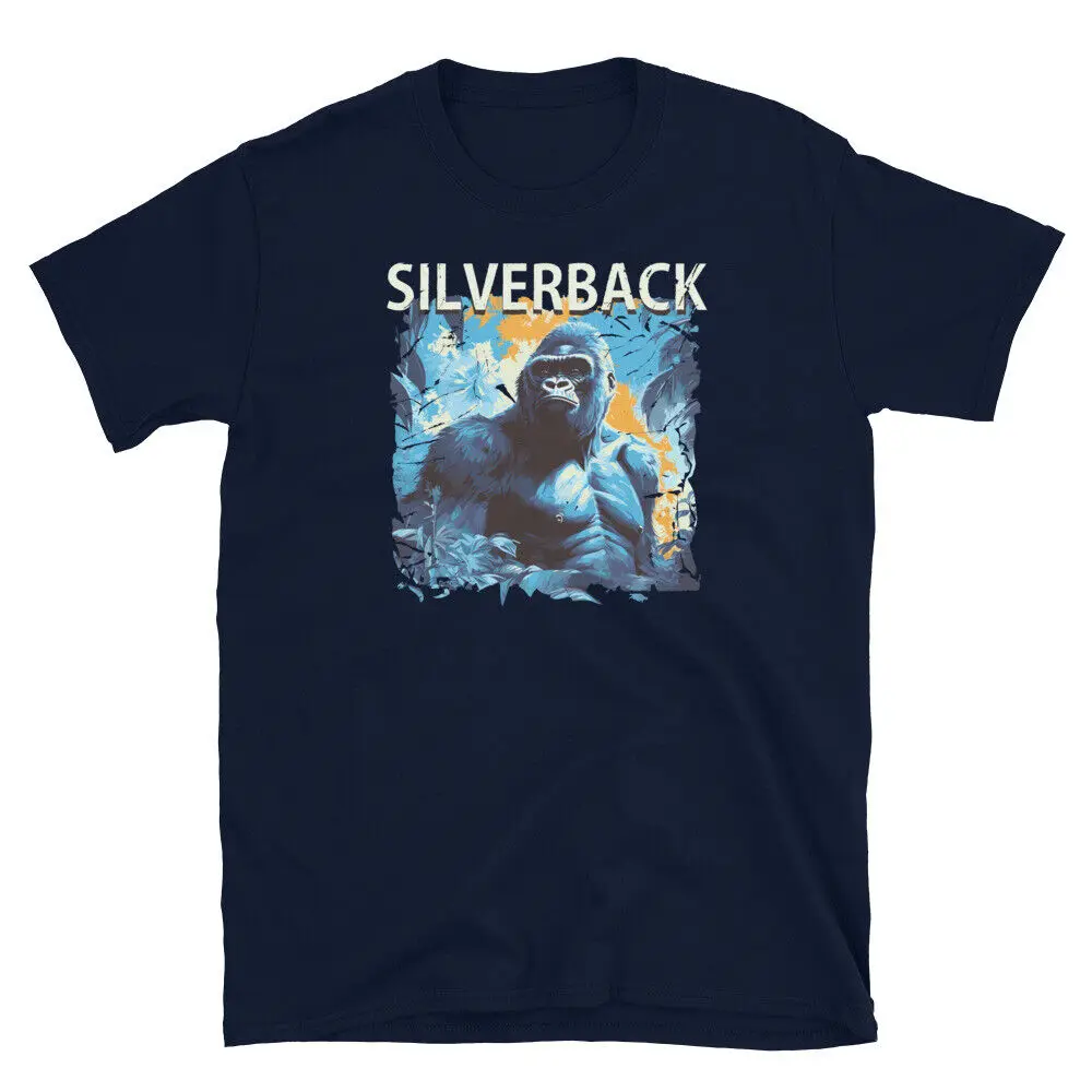 Gorilla Silverback T-shirt Jungle King Graphic Tee Silver Back