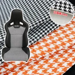 1pcs Houndstooth High Quality Cotton Linen Seats Fabric Car Seat Cover Headliner Door Panel Cloth 100CM x150CM