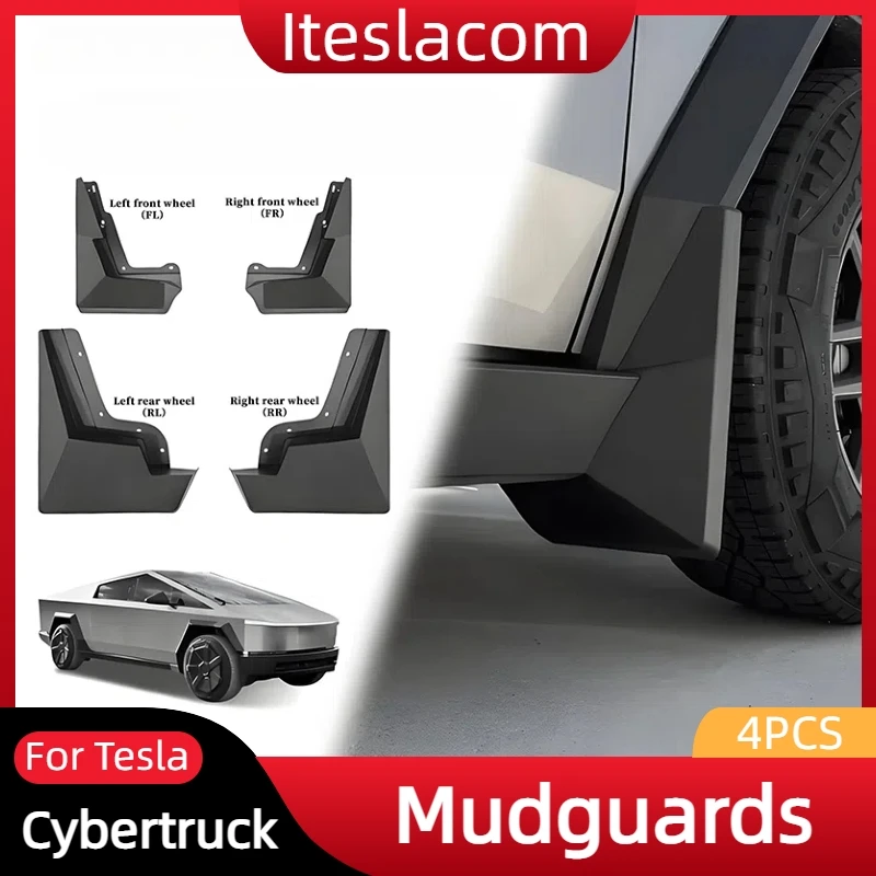 

4PCS Mud Flaps Splash Guards For Tesla Cybertruck TPE Mudguards Compatible Anti-fouling anti-splash Front Rear Wheels Fender