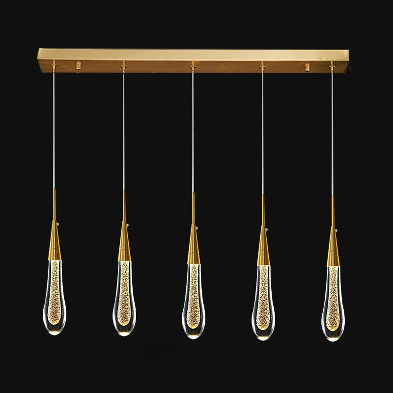 

Lamp LED Chandelier Modern Pendant Light Raindrop Crystal Pendant Light Fixtures, Gold Pendant Lighting For Kitchen Island Foye