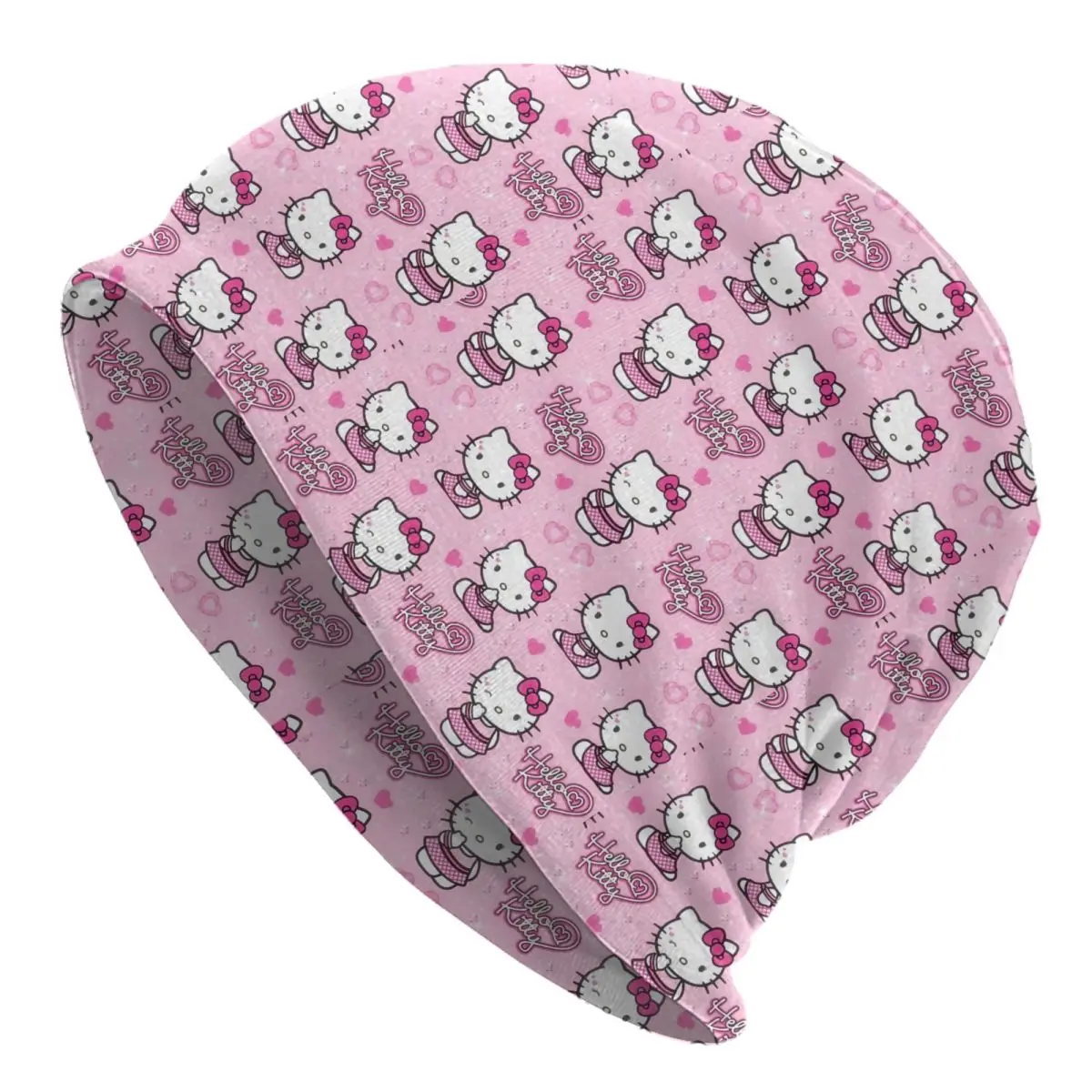 Custom Hello Kitty Manga Cat Skullies Beanies Caps For Men Women Unisex Cool Winter Warm Knitting Hat Adult Bonnet Hats