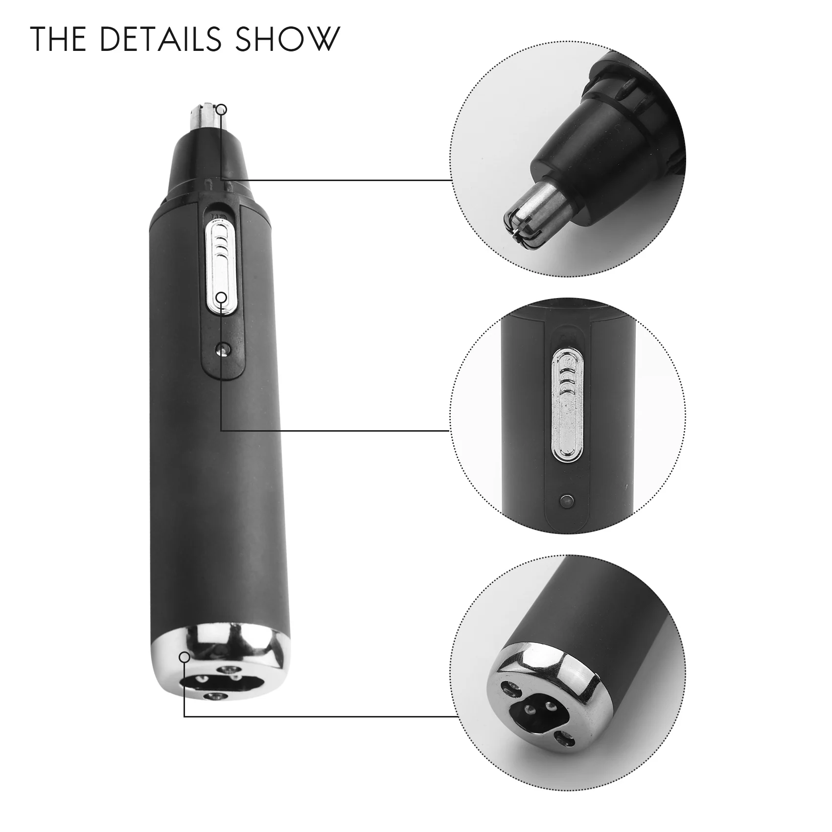B02C-Trimmer For Nose Electric Shaving Nose Hair Trimmer Safe Face Care Shaving Trimmer For Nose Trimer Makeup Tools,Black