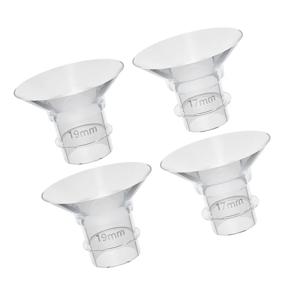 

4pcs Flexible Silicone Flange Reusable Washable Replacement Parts Transparent Small For Electric Wearable Breast Pump Supplies
