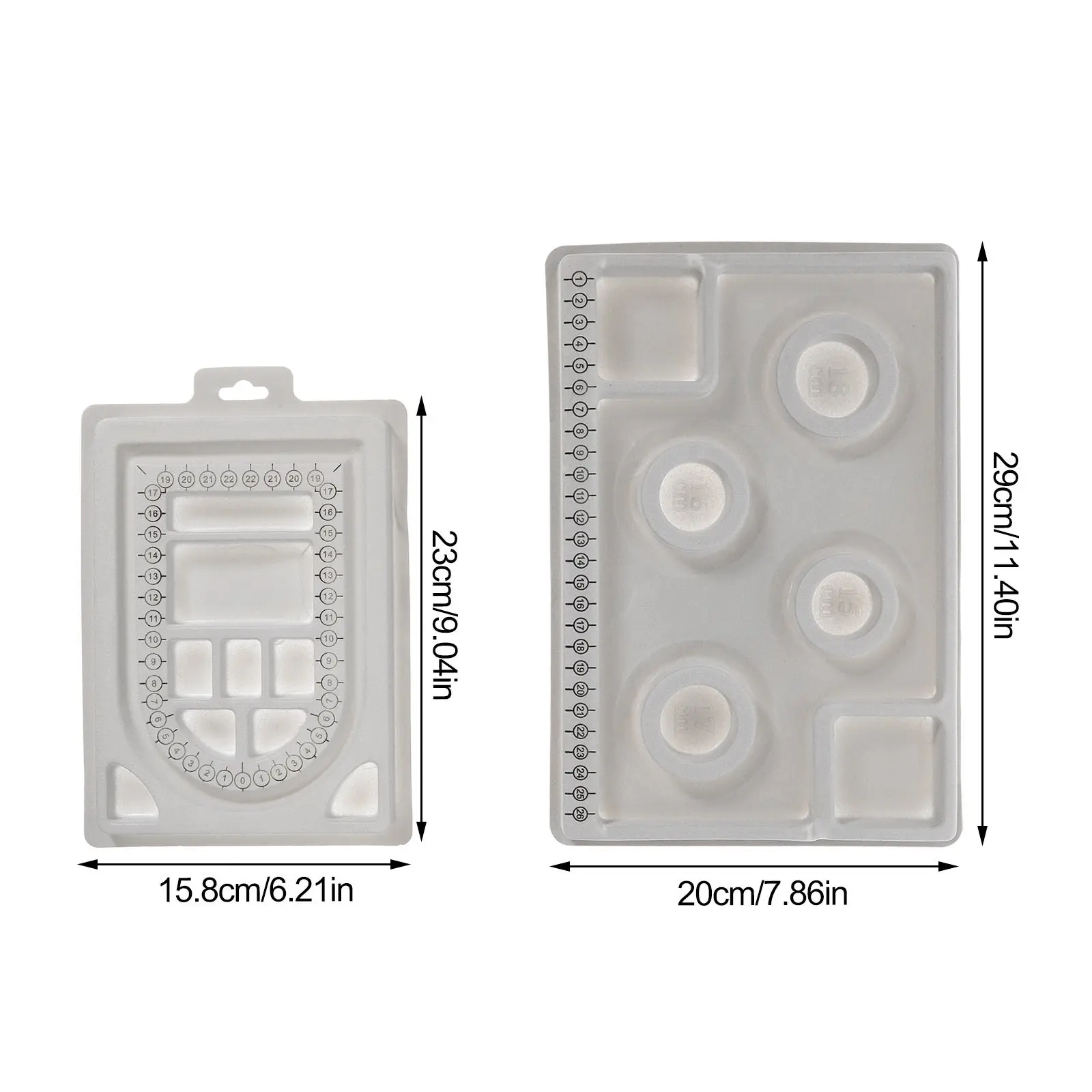 2Pcs Bead Design Tray Professional Jewelry Making Board Non Slip Grooved Bead Organizer for Necklace Bracelet Measurement DIY