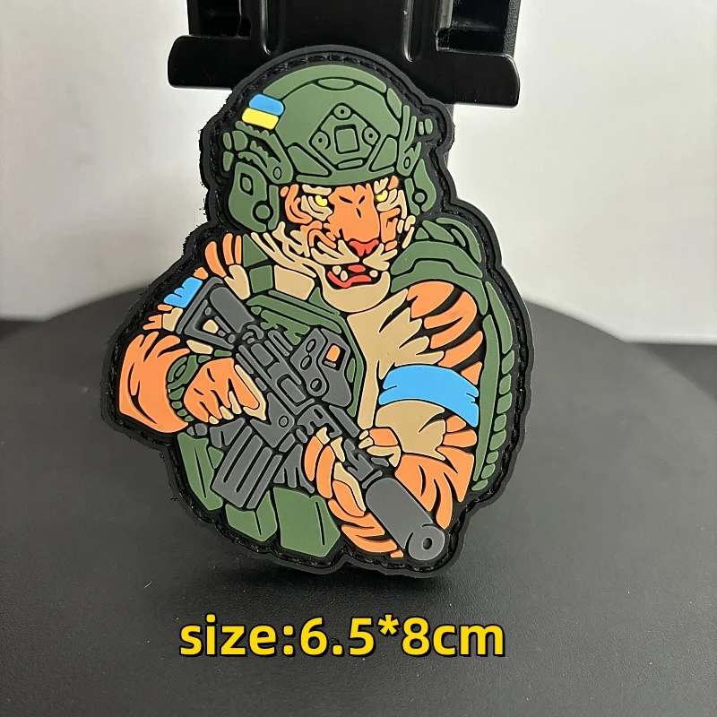 Ukraine Bikini Girl Tactical Patch Hook&Loop Emblem Military Tiger With Gun Morale Badges Combat Applique DIY Backpack Stickers