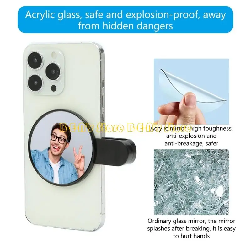 

Y1AD Reflection Clip Portable Camera Mirror Smartphone Camera Mirror