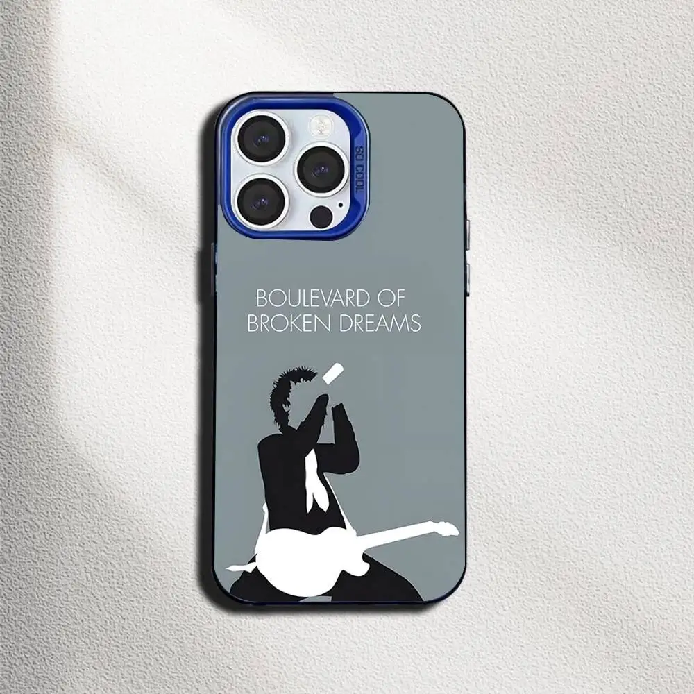 حافظة هاتف Rock Singer B-Bruce Springsteen لهاتف iPhone 16,15,14,13,12,11,Mini,Pro,SE,MAX غطاء سيليكون أزرق غير لامع