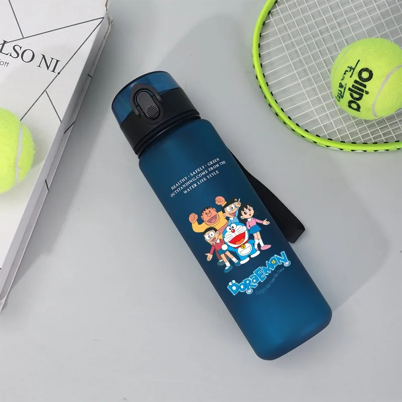 

650ml Doraemons Water Bottle Cartoon Anime Pattern Printed Cup Unisex Portable Sports Bottles Women Men Cute Cups Party Gifts