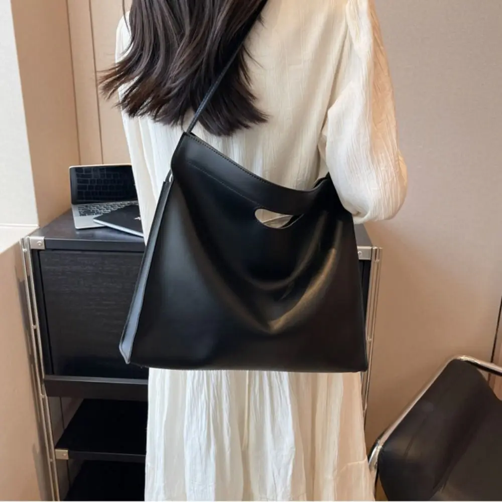 Semplice borsa per documenti da ufficio in PU Borsa a tracolla di grande capacità Borsa per computer Borsa a tracolla Borsa per documenti in tinta unita da donna