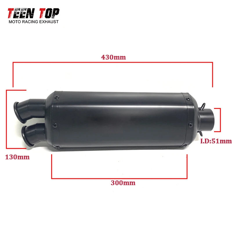 51mm Universal Motorbike Exhaust Muffler Versys650 TRK502X TMAX500 800MT R25 FZ6N Exhaust Tailpipe Escape Moto Muffler DB Killer - view 2