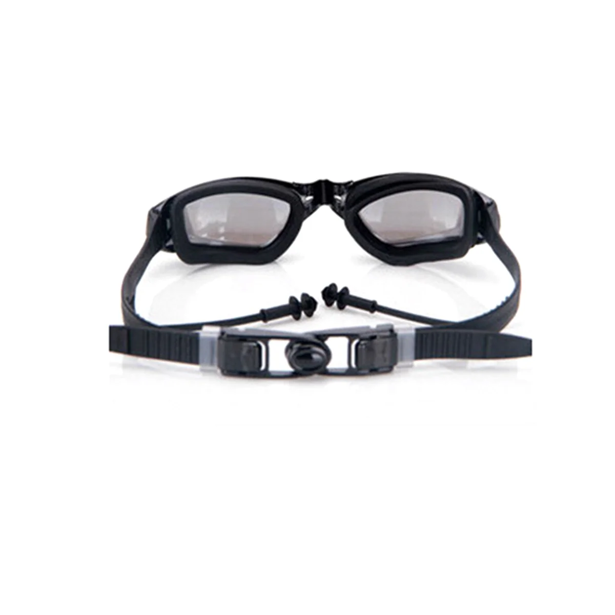 للجنسين الكبار نظارات السباحة الأسود مكافحة الضباب الأشعة فوق البنفسجية حماية الأنف كليب الأذن المقابس واضح نظارات السباحة مانعة للتسرب مريحة تناسب #1