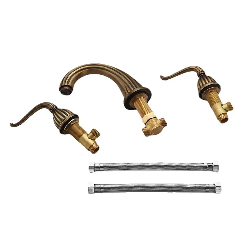 

Three holes, bathroom cabinet, split type, basin, faucet, hot and cold.