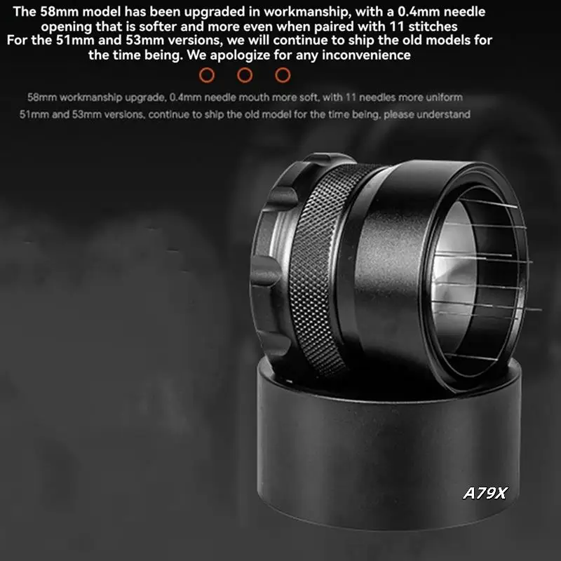 

58MM Adjustable Coffee Distributor, Anti-Slip Coffee Powder Distributor Needle, Coffee