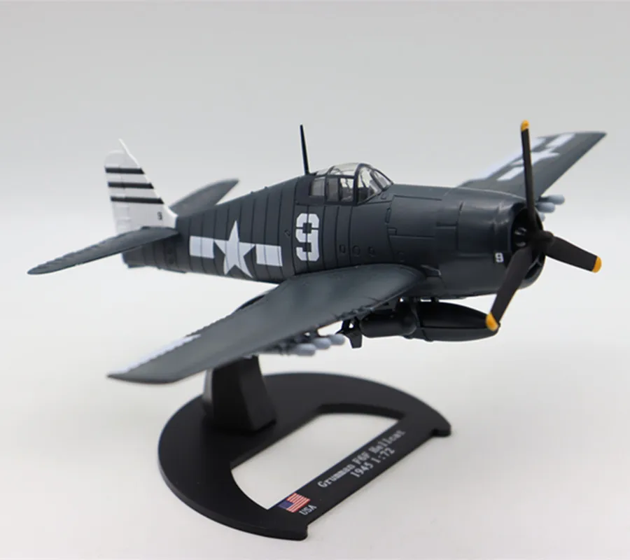 NEW 1/72 US Fighter Grumman F6F Hellcat 1945 Model Military Collection Plane Gifts in Stock