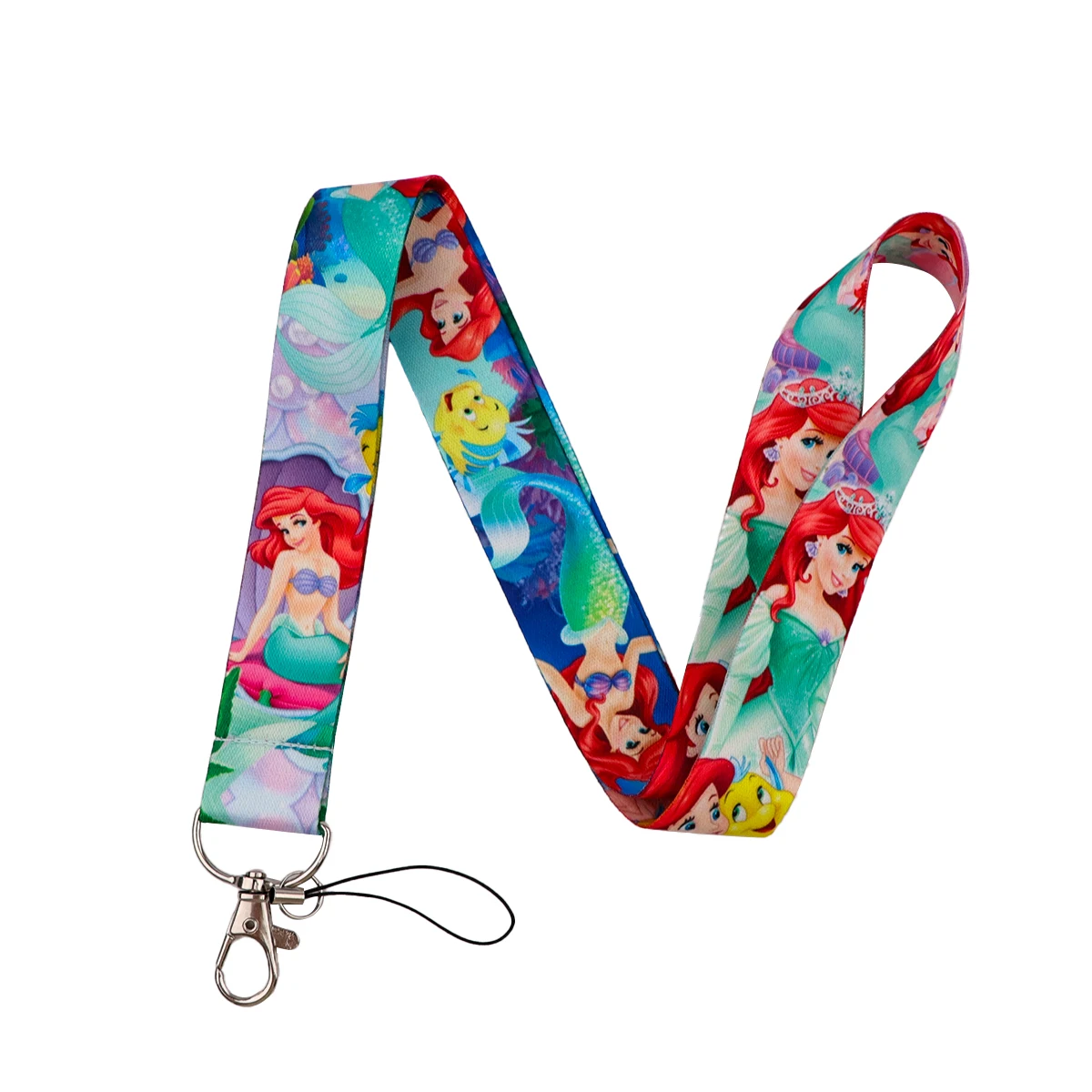 Pretty Princess Cartoon Lanyard Keychain Credit Card Holders Keycord Key Holder DIY Hanging Rope Phone Accessories