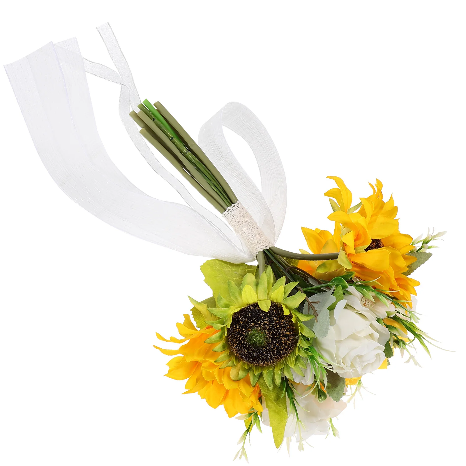 

Wedding Sunflower Bouquet Faux Flowers Home Decor Artificial Silk Floral Arrangement Vivid Plant Long Lasting Ideal Room
